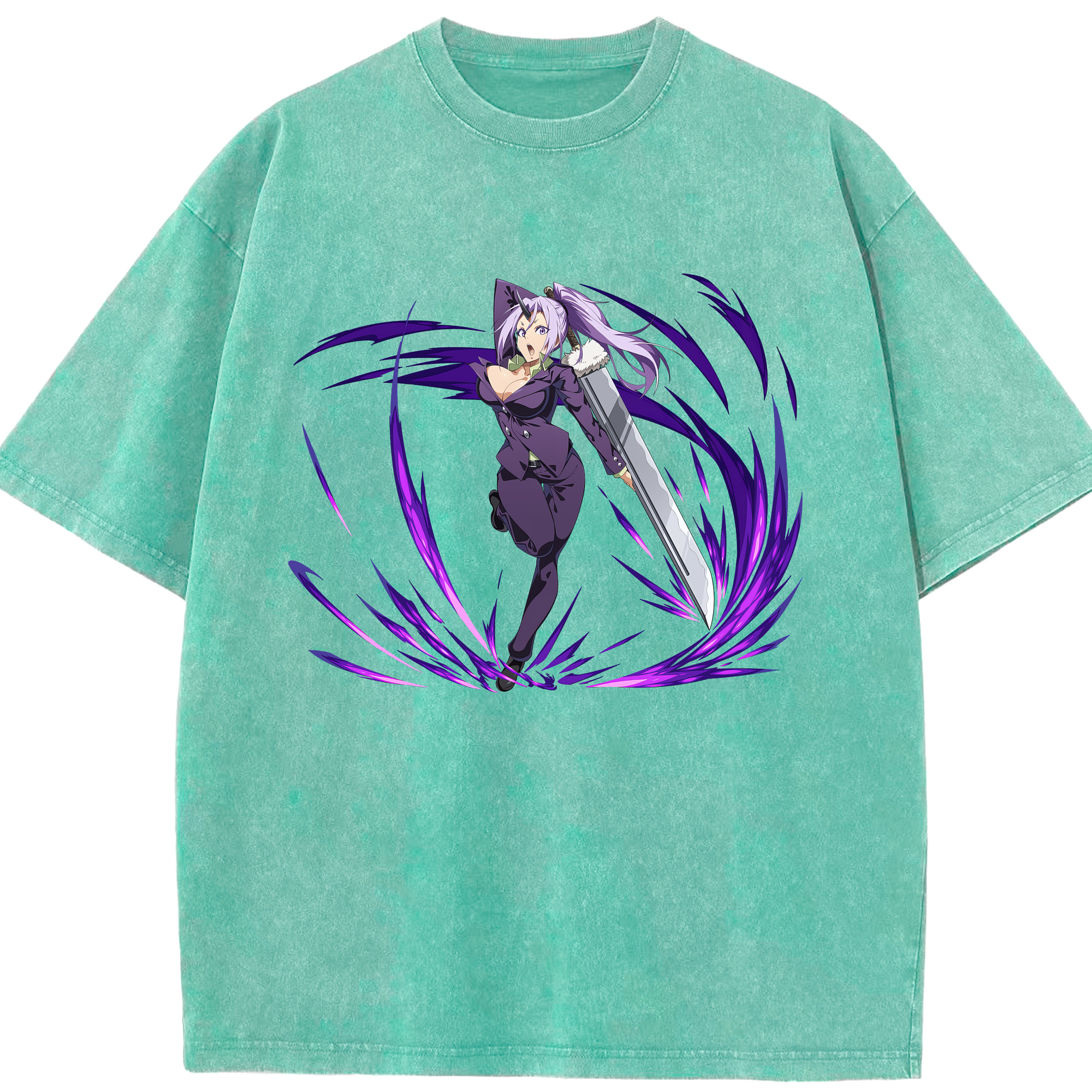 （画像用） 転スラ Regarding Reincarnated to Slime 綿100% ヴィンテージ風 半袖Tシャツ（フロントプリント）